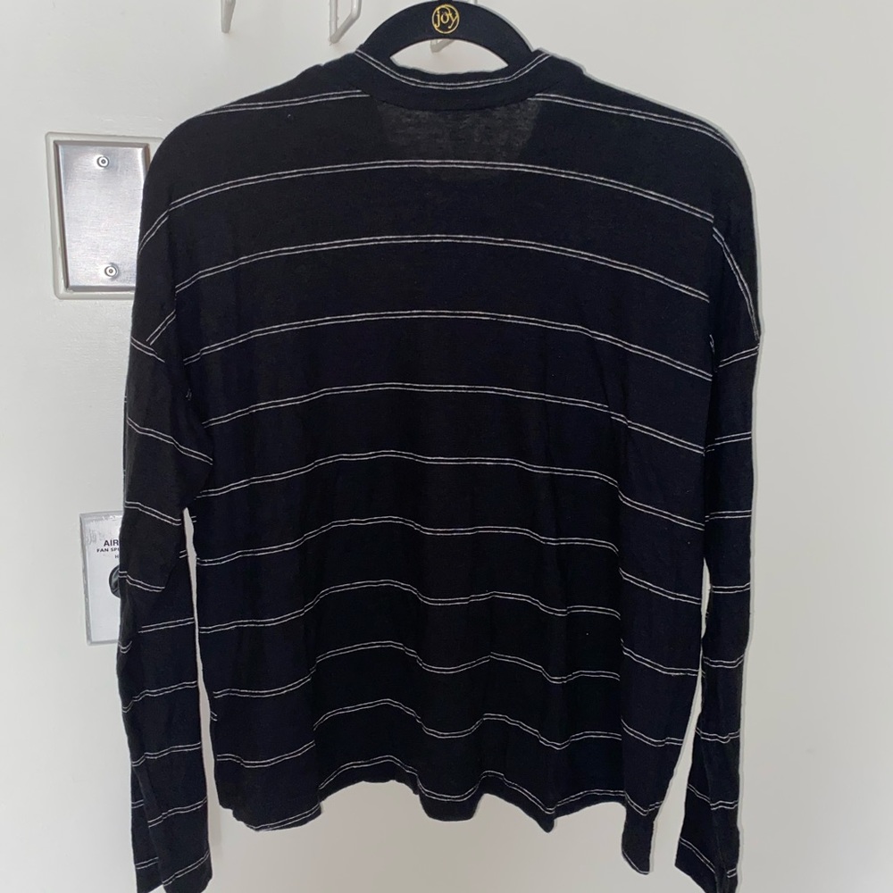 Free People mock-neck striped long sleeve top